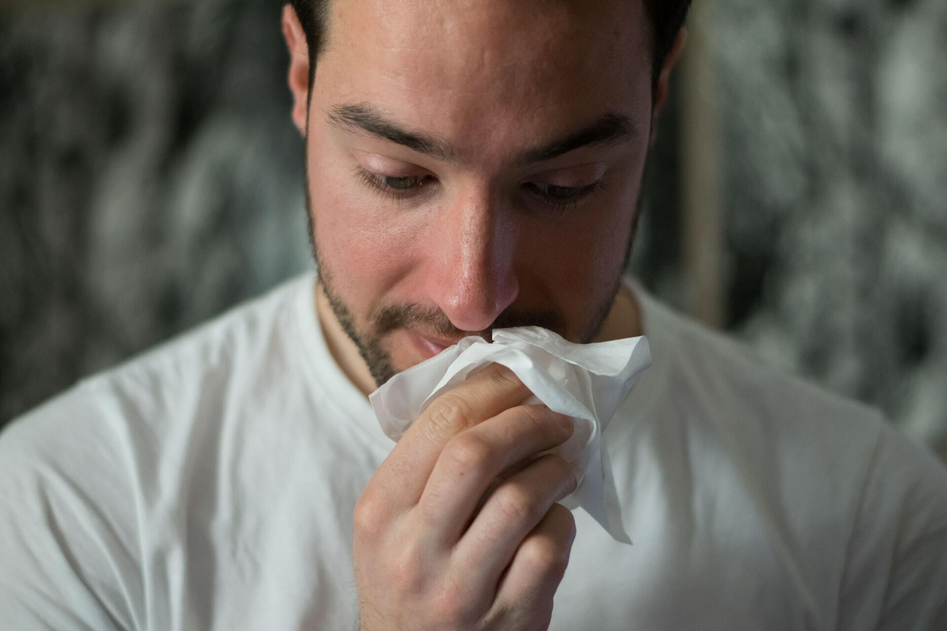 person with runny nose