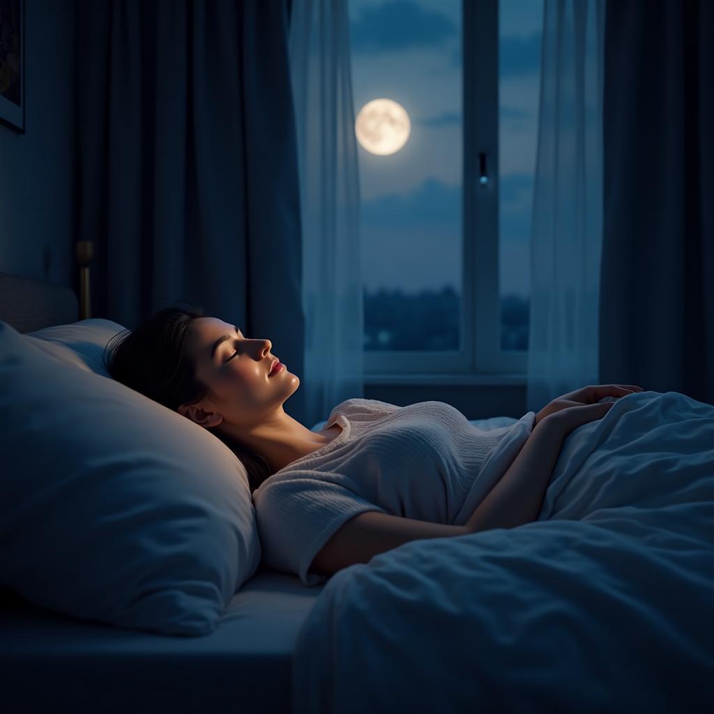 Woman sleeping peacefully through the night